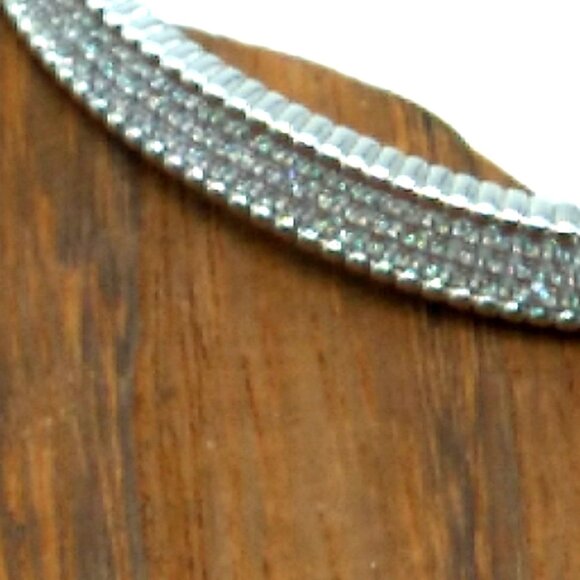 Silver-tone Hinged Crystal Pave Bangle Bracelet Fits Smaller Wrist NWOT - Picture 7 of 15